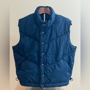 Vintage Cannondale Vest Blue Mens Medium Full Snap Puffer Cycling USA Unisex